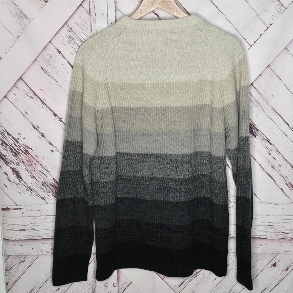 Neutral Color Striped Pullover Sweater - Picture 3 of 3